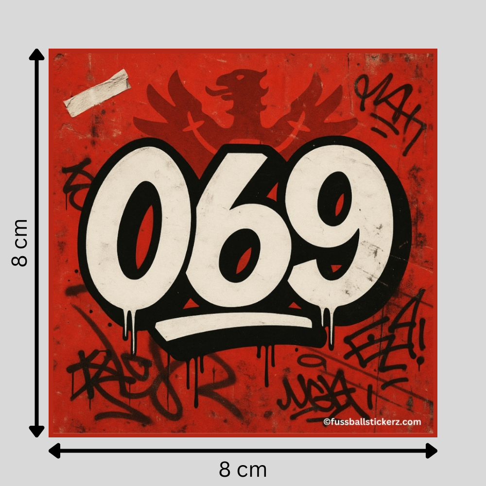"069" 10 - 500 Sticker (Premium-Qualität) 8x8cm