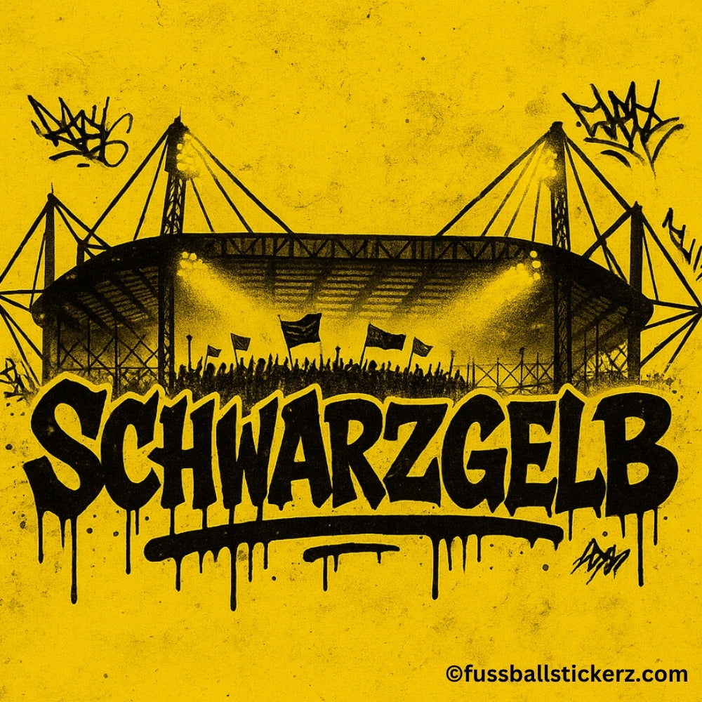 "Schwarzgelb" 10 - 500 Sticker (Premium-Qualität) 8x8cm
