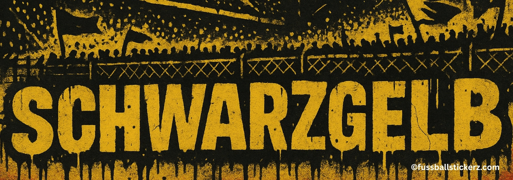 "Schwarzgelb" 10 - 500 Sticker (Premium-Qualität) 5,2x14,8cm